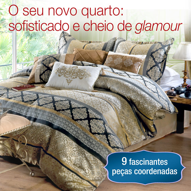 Conjunto de Cama LUXURY: inclui 9 peças qual delas a mais espetacular
