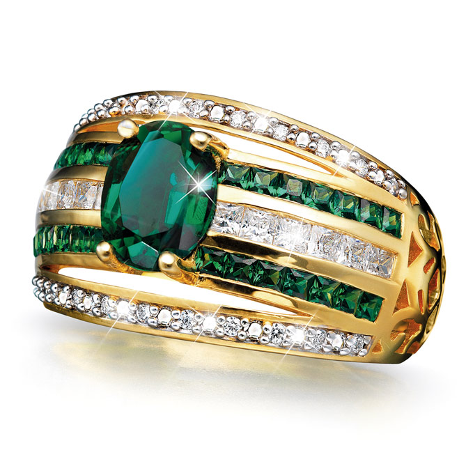 Anel INFINITY EMERALD PLATA: Com mais de 1,5 quilates de Pedras Preciosas sobre Prata de lei banhada em Ouro de lei