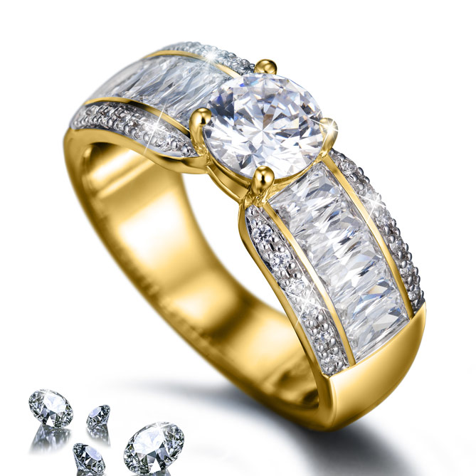 Anel “Tesouro de Diamantes”: 1 Topázio de 1 quilate de grandes dimensões