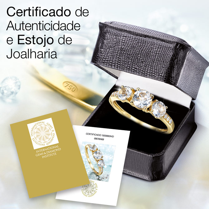 Anel BRILHO DE TOPÁZIOS: Topázios, Diamantes e Ouro de lei certificados: garantia de qualidade