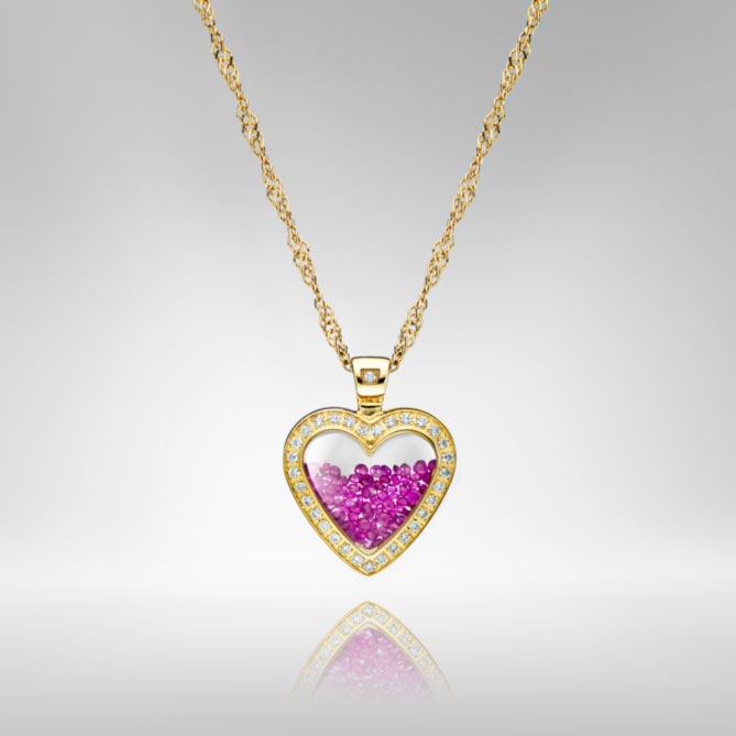COLAR “CORAÇÃO DE RUBI”: 1 diamante