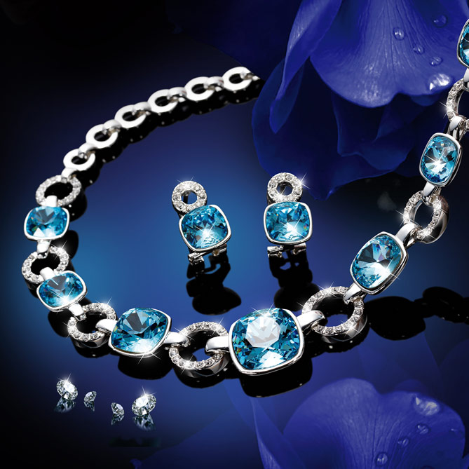 Conjunto “Platinum Blue”: Acabamento em Platina de lei