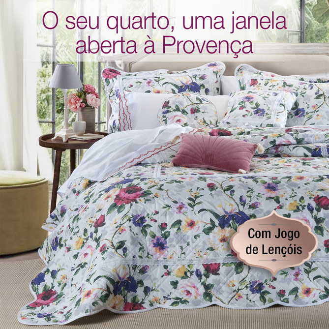 Conjunto de Cama FLORAL GARDEN: 10 peças coordenadas de estilo provençal