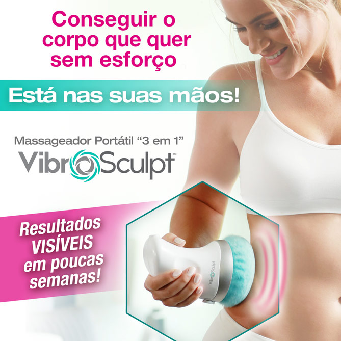 Massageador Portátil “3 em 1” VIBRO SCULPT: Finalmente pode combater a gordura localizada