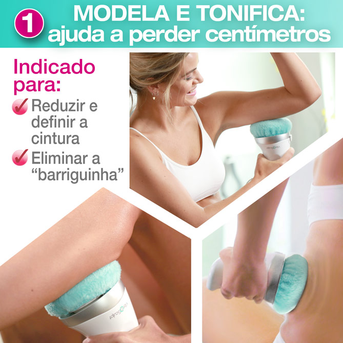 Massageador Portátil “3 em 1” VIBRO SCULPT: movimento oscilante fora do seu eixo