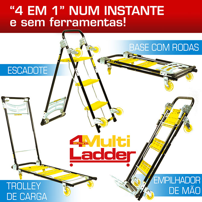 “MULTI LADDER 4 em 1”: A escada multiusos que tornará a sua vida mais fácil!