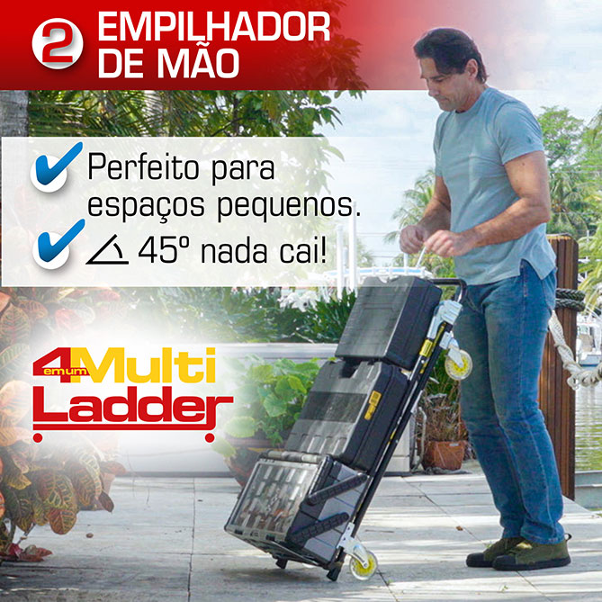 “MULTI LADDER 4 em 1”: Base com rodas