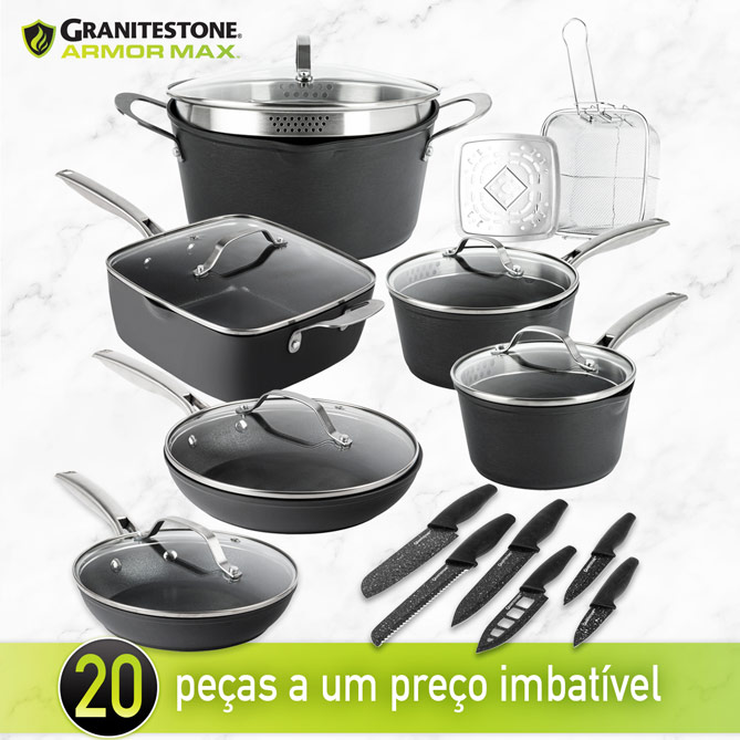 Set de Cozinha GRANITESTONE ARMOR MAX: O set de cozinha “todo-o-terreno” que durará para sempre